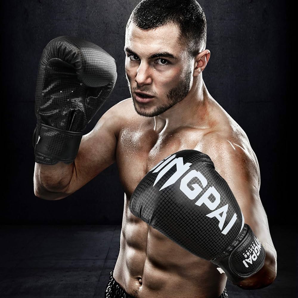 GINGPAI StrikeFit – Guantes de Boxeo Medio Dedo Transpirables