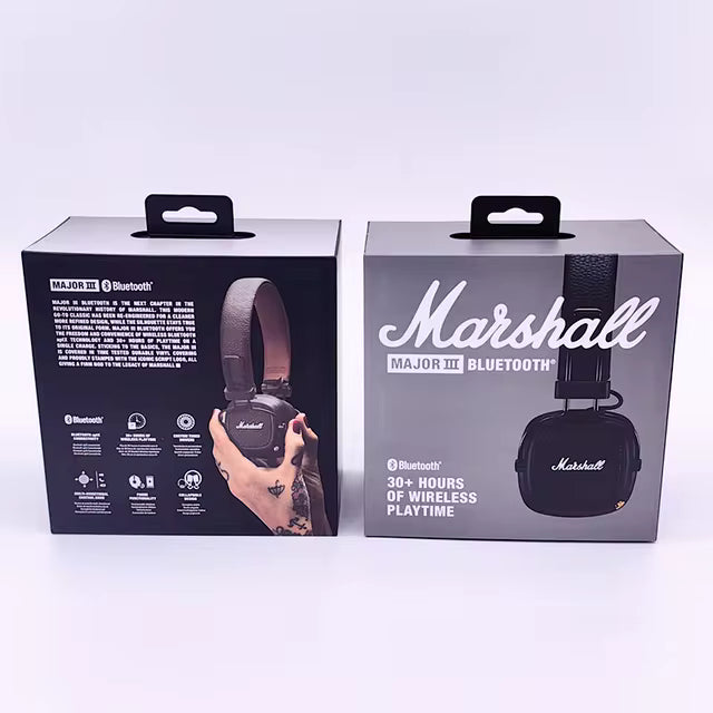 Marshall Audífonos inalámbricos Marshall Major III 3 con micrófono, auriculares para juegos con graves